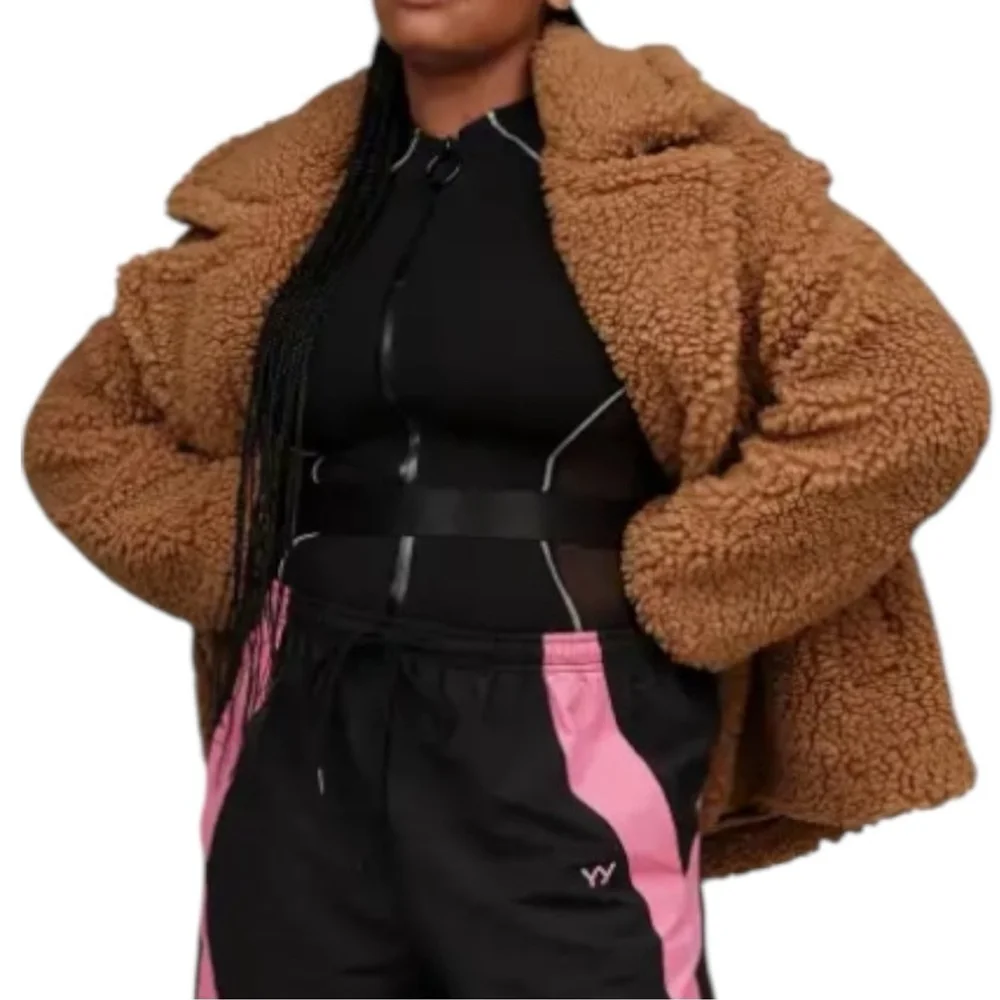 UGG Gertrude Short Teddy Coat in Chestnut Brown Sz Large Soft and cozy - Picture 3 of 13